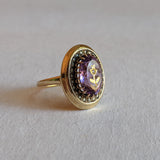 c. 1870s-1880s 14k Amethyst Rose of Sharon Ring