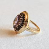 c. 1870s-1880s 14k Amethyst Rose of Sharon Ring