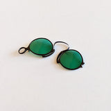 c. 1890s Green Tinted Folding Pince-Nez Glasses in Case