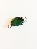c. 1890s Green Tinted Folding Pince-Nez Glasses in Case