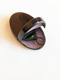 c. 1890s Green Tinted Folding Pince-Nez Glasses in Case