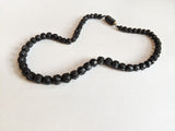 c. 1860s Carved Jet Bead Necklace