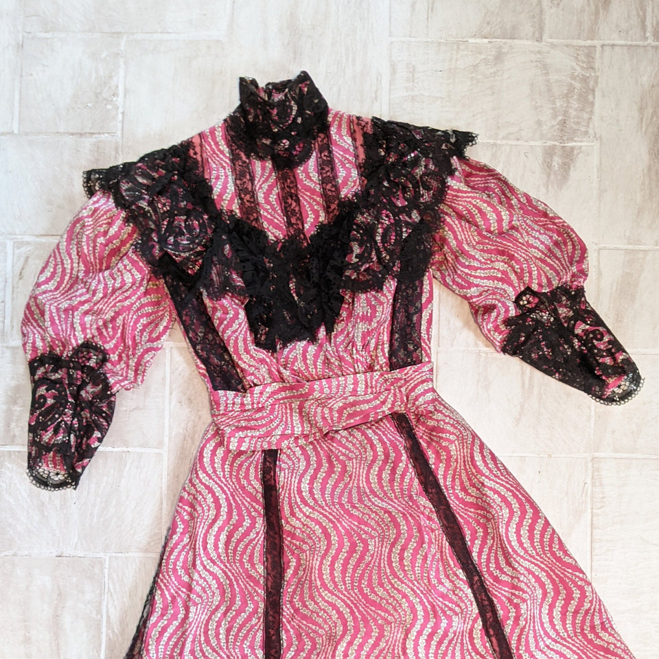 c. 1905-1907 Pink Silk Dress