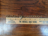 1900s Gold Filled Heart Padlock Repousse Chain Bracelet