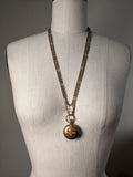 1890s-1900s Hand Painted Sovereign Case + Chain