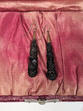 c. 1870s-1880s Carved Whitby Jet Earrings
