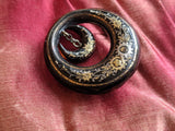 19th c. Tortoise Shell Pique Brooch