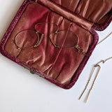 c. 1880s-1890s 14k Gold Pince Nez Glasses w/ Hair Pin
