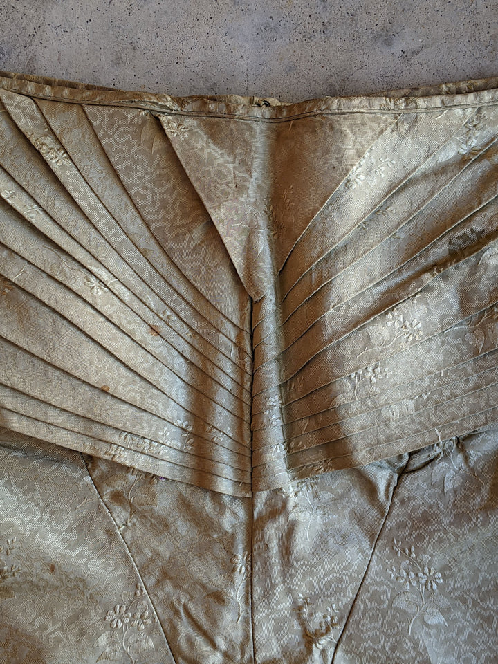 c. 1840s Gold Silk Damask Bodice