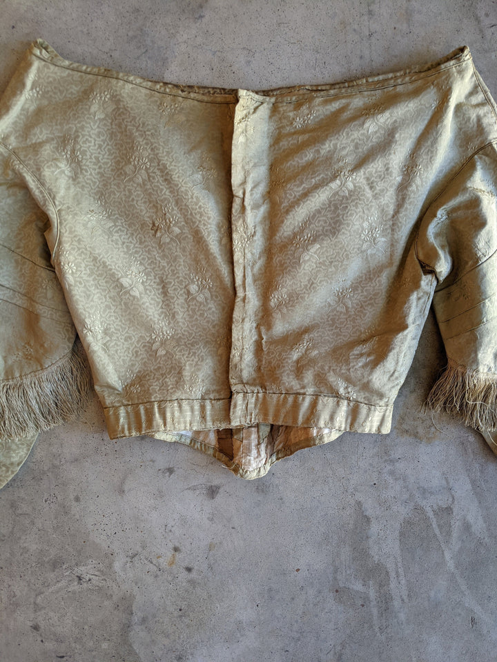 c. 1840s Gold Silk Damask Bodice
