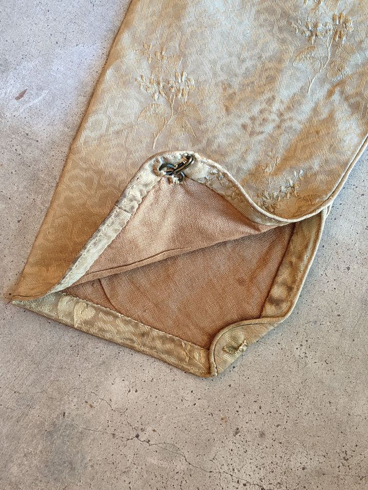 c. 1840s Gold Silk Damask Bodice