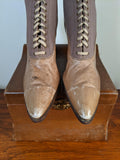 c. 1910s-1920s Wool + Leather Boots | Approx. Sz. 7.5-8 N