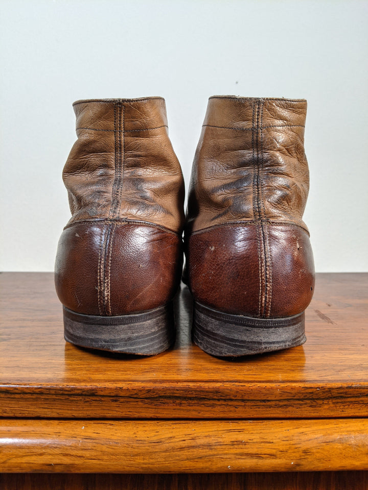 c. 1910s-1920s Two-Tone Brown Boots | Approx Women's 9-9.5