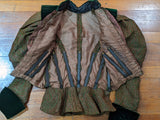 1890s Green Wool + Silk Dress