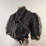 c. 1900s Black + Pink Silk Bodice
