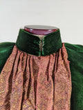1890s Green Wool + Silk Dress