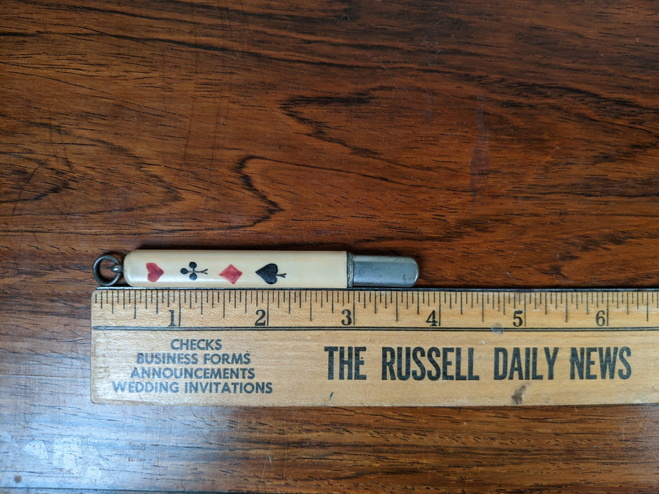 c. 1920s-30s Celluloid Bridge Pencil Pendant