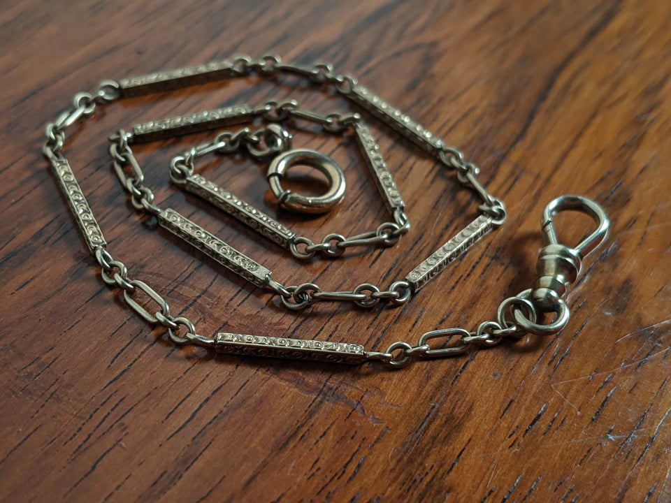 c. 1900s-1910s 14k Gold Watch Chain | 13 1/8"
