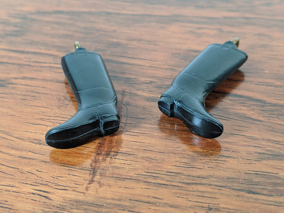 c. 1920s-1930s Compressed Coal Boot Charms