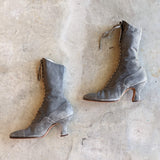 c. 1910s-1920s Grey Suede Boots | Approx Sz 5