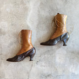 c. 1910s-1920s Two-Tone Brown Boots | Approx Sz 6