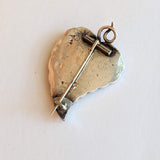 Victorian Scottish Malachite Leaf / Witch's Heart Brooch
