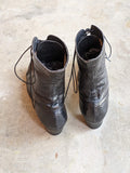 c. 1910s Black Lace Up Boots | Approx Sz 7.5-8