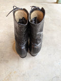c. 1910s-1920s Black Lace Up Boots | Approx Sz 7.5