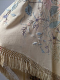 c. 1900s-1910s Pastel Silk Shawl Wrap