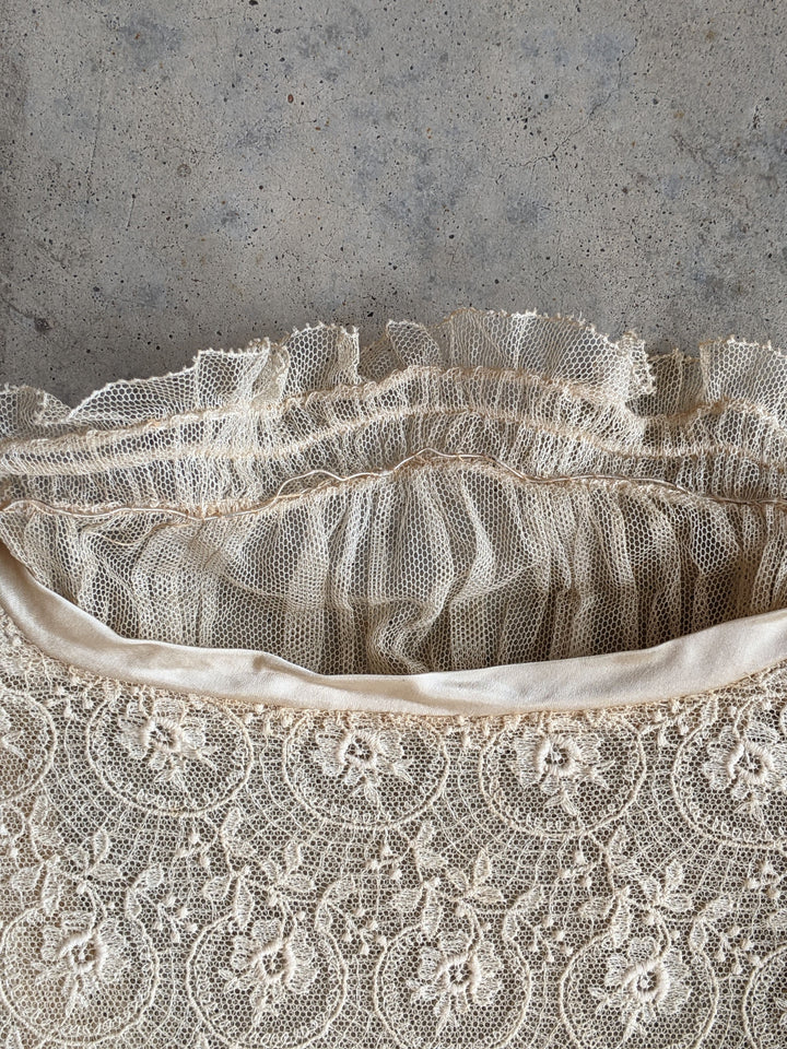 c. 1916 Net Lace + Silk Dress