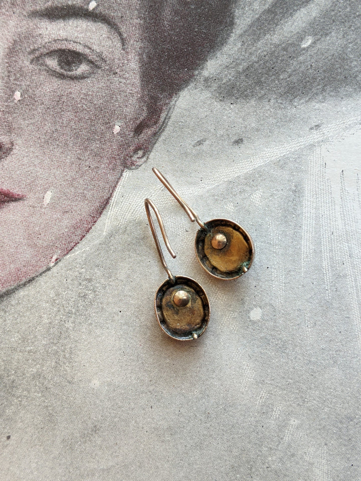c. 1890s 9k Gold Forget Me Not Earrings