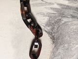 19th c. Tortoise Shell Locket + Chain