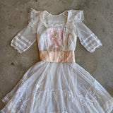 c. 1910s Net Lace Butterfly Dress