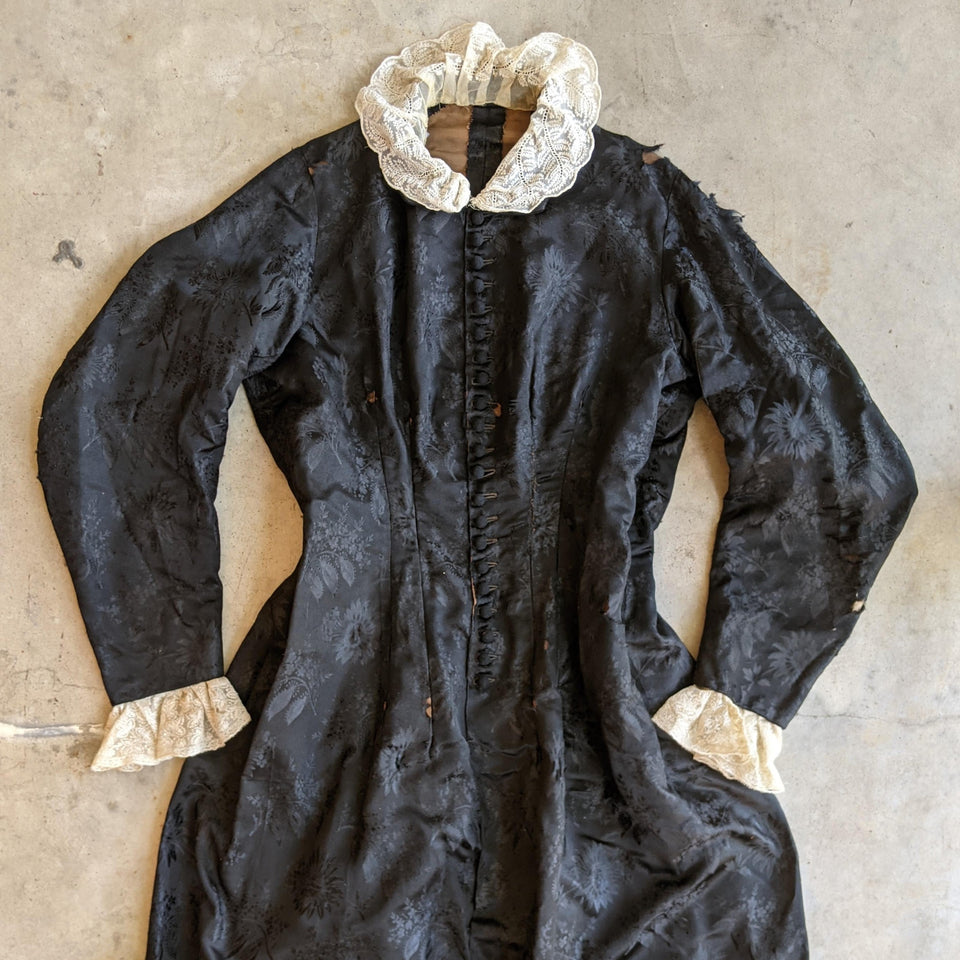 c. 1870s-1880s Silk Wrapper Dress | Study + Display