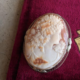 c. 1920 14k White Gold Bacchus / Dionysus Cameo