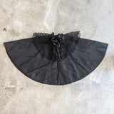 c. 1890s Black Silk Capelet w/ Lace Collar