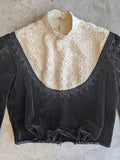 c. 1900s Black Velvet Bodice