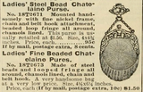 c. 1900 Cut Steel Beaded Snake Chatelaine Purse