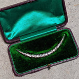 1900s-1910s Silver + Paste Moon Brooch in Box