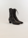 1910s-1920s Black Lace Up Boots | Approx Sz 6-6.5