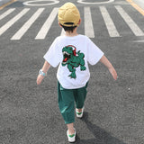 Boys Summer Outfit Set – Cotton Cartoon Short Sleeve Kids Two-Piece Clothing