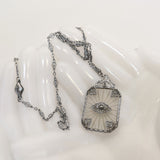 Art Deco Camphor Glass Necklace