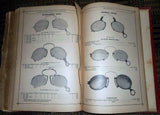 c. 1890s Green Tinted Folding Pince-Nez Glasses in Case