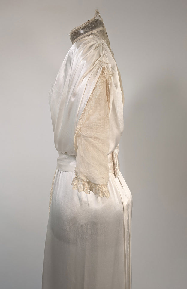 1910s Silk Lace Gown | Wedding Dress