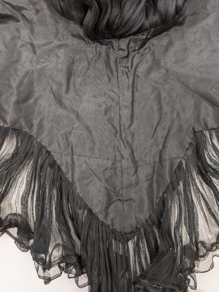 1890s Black Chiffon Trimmed Capelet