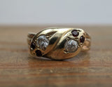 Vintage 9k Gold Victorian Revival Snake Ring