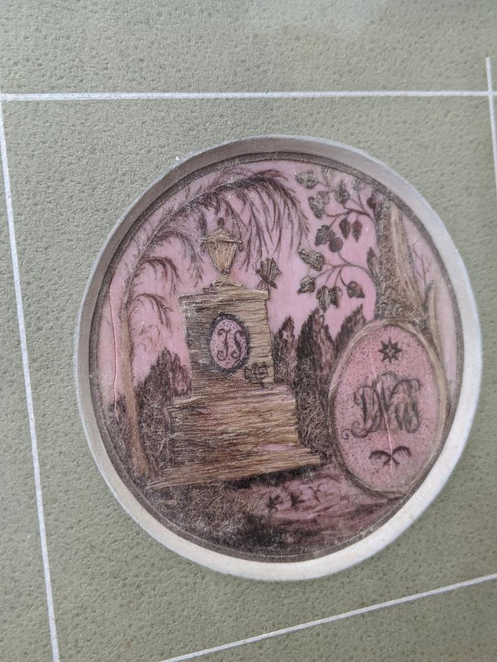 Victorian Framed Sepia Hair Art