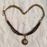 Victorian Hairwork Necklace | Double Sided Photo