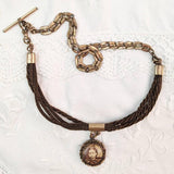 Victorian Hairwork Necklace | Double Sided Photo