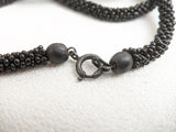 1910s-1920s Long French Jet Seed Bead Rope Necklace